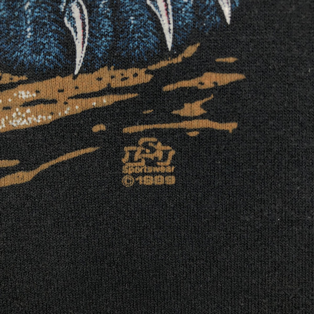 80'S Jerzees Black Panther Pattern Animal T-Shirt, Made in USA, Men's XXL equivalent, Vintage cotton black type Vintage Second Hand