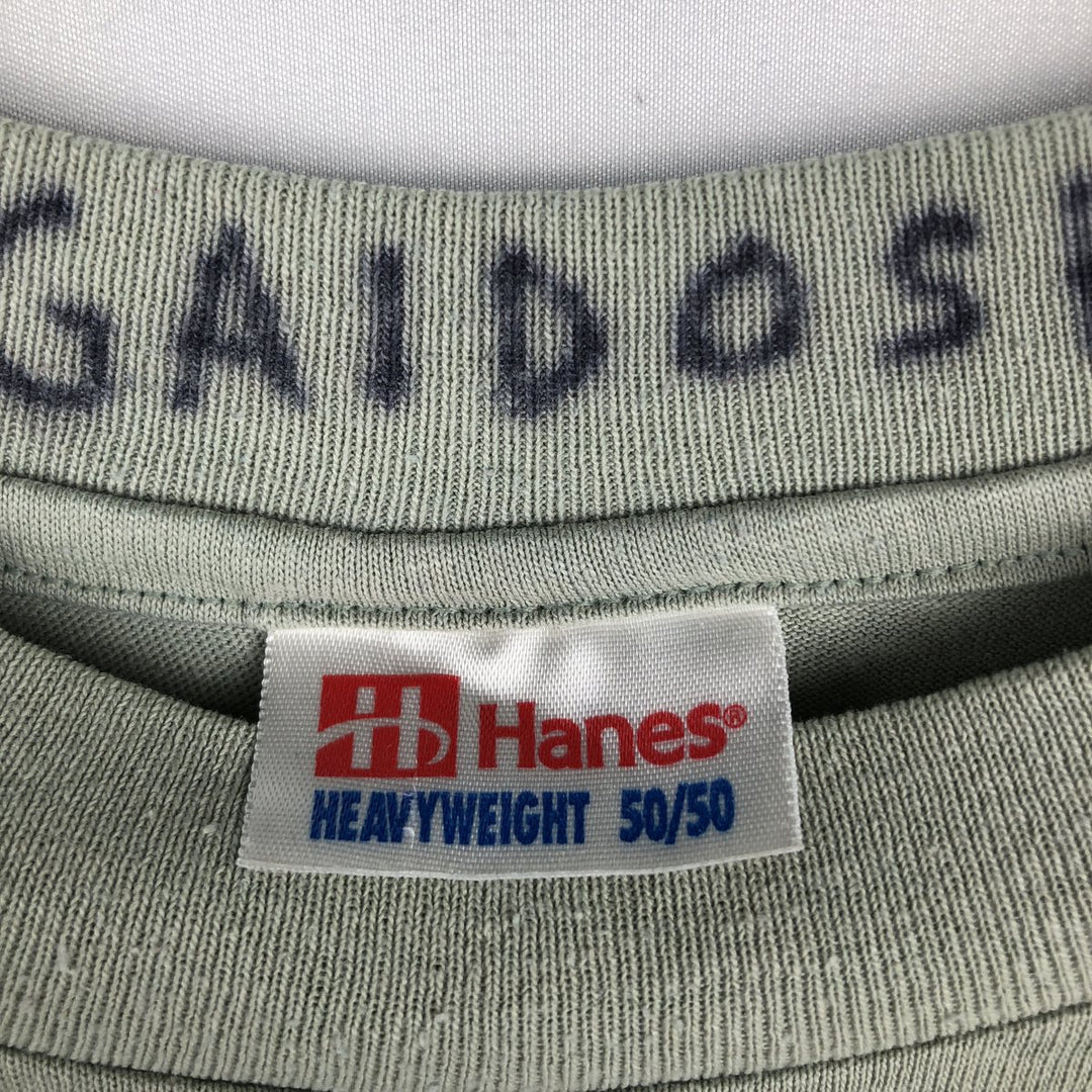 00'S Hanes HEAVYWEIGHT 50 cotton Khaki type sage green Vintage Second Hand