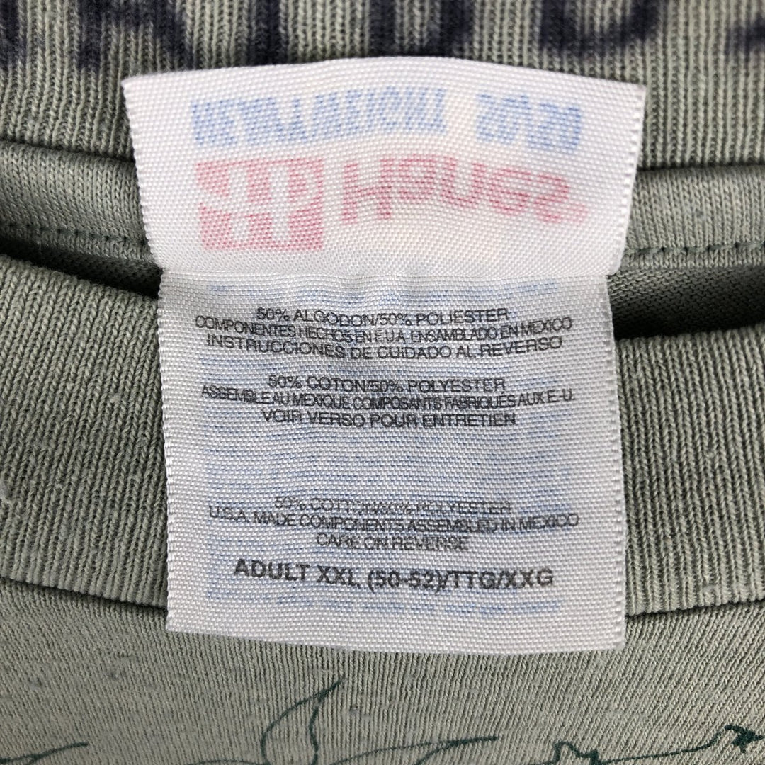 00'S Hanes HEAVYWEIGHT 50 cotton Khaki type sage green Vintage Second Hand
