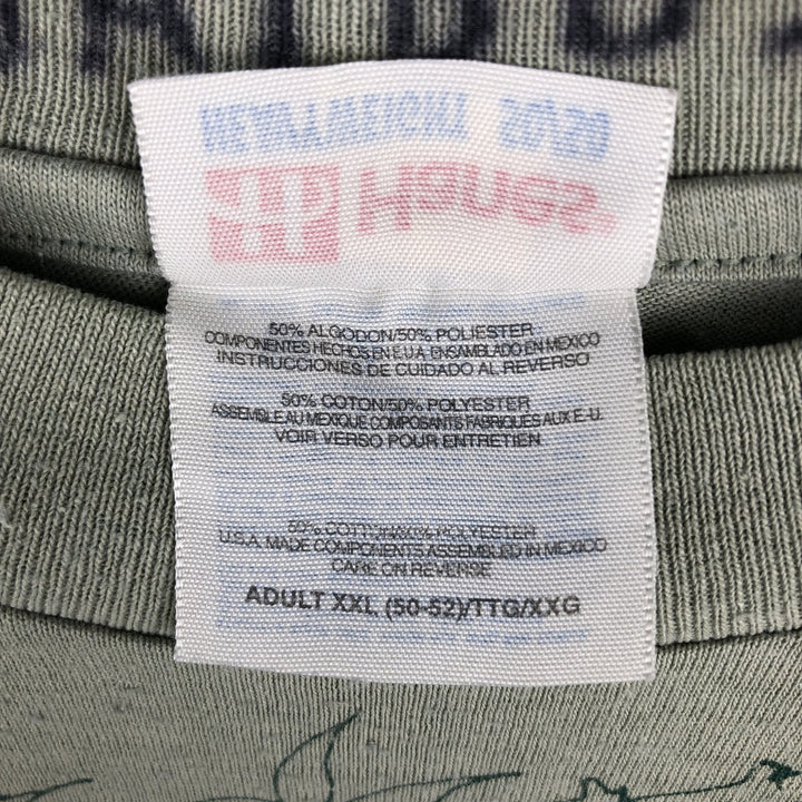 00'S Hanes HEAVYWEIGHT 50 cotton Khaki type sage green Vintage Second Hand