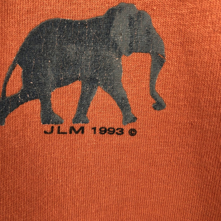 90'S JLM Animal T-shirt, Men's Size L (approx.), Vintage unclear orange type Vintage Second Hand