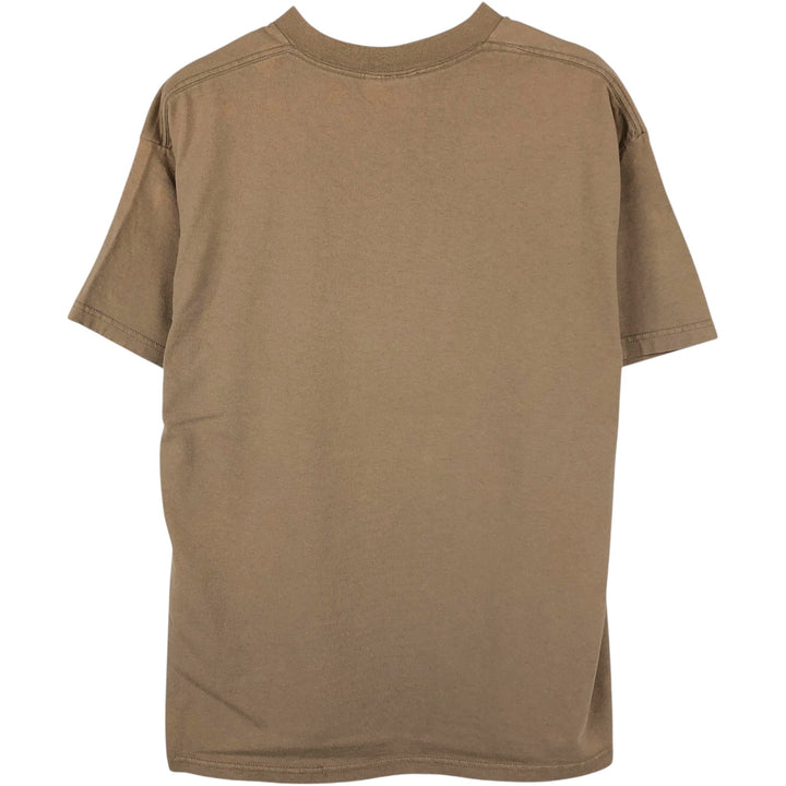 90'S Lee Raccoon Pattern Animal T-Shirt, Made in USA, Men's Size L (Equivalent), Vintage cotton beige type brown Vintage Second Hand