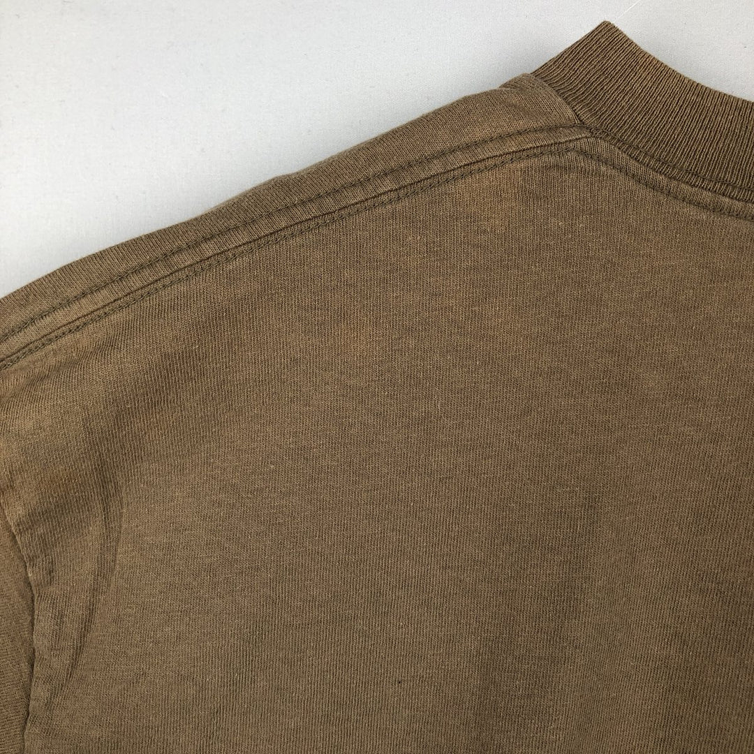90'S Lee Raccoon Pattern Animal T-Shirt, Made in USA, Men's Size L (Equivalent), Vintage cotton beige type brown Vintage Second Hand