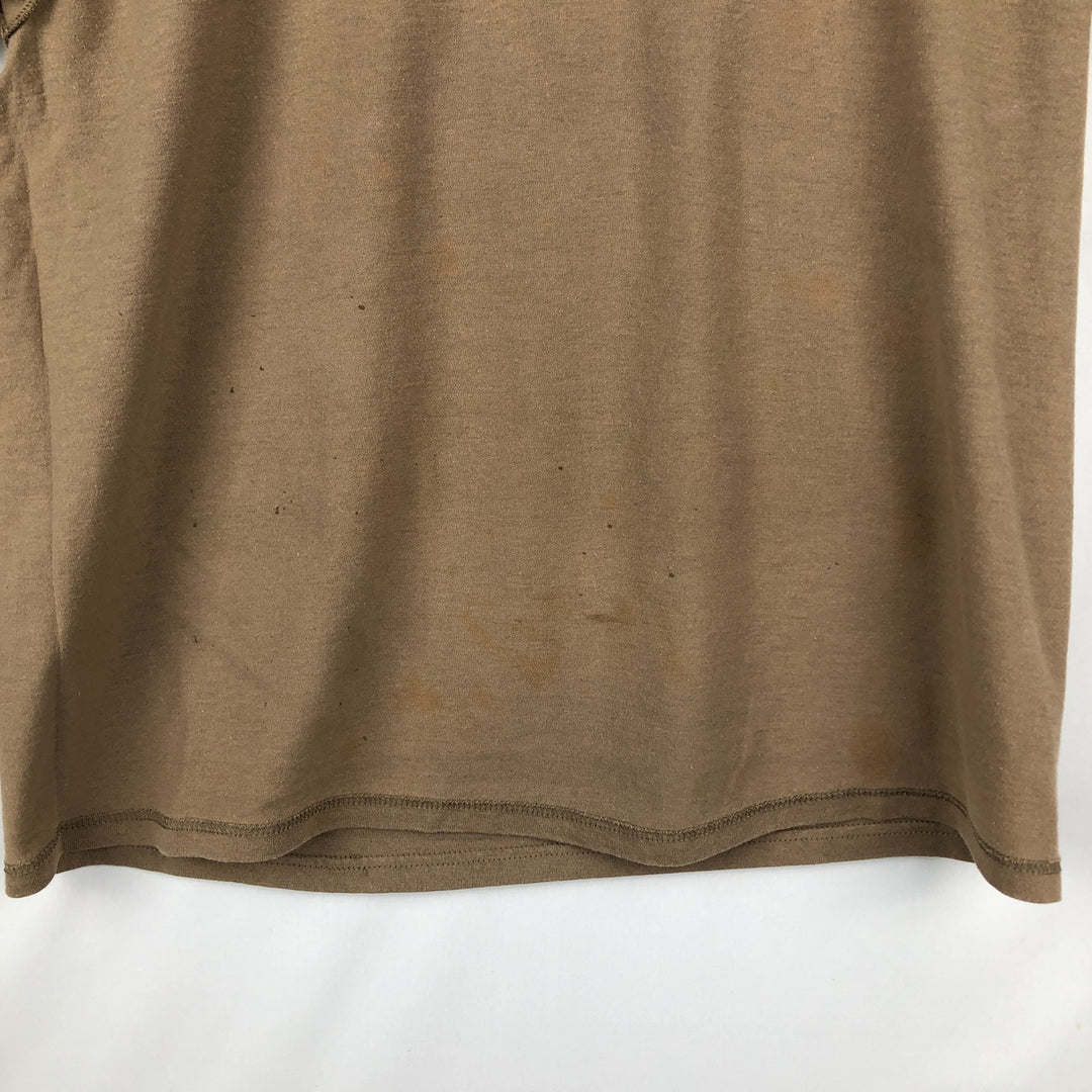90'S Lee Raccoon Pattern Animal T-Shirt, Made in USA, Men's Size L (Equivalent), Vintage cotton beige type brown Vintage Second Hand