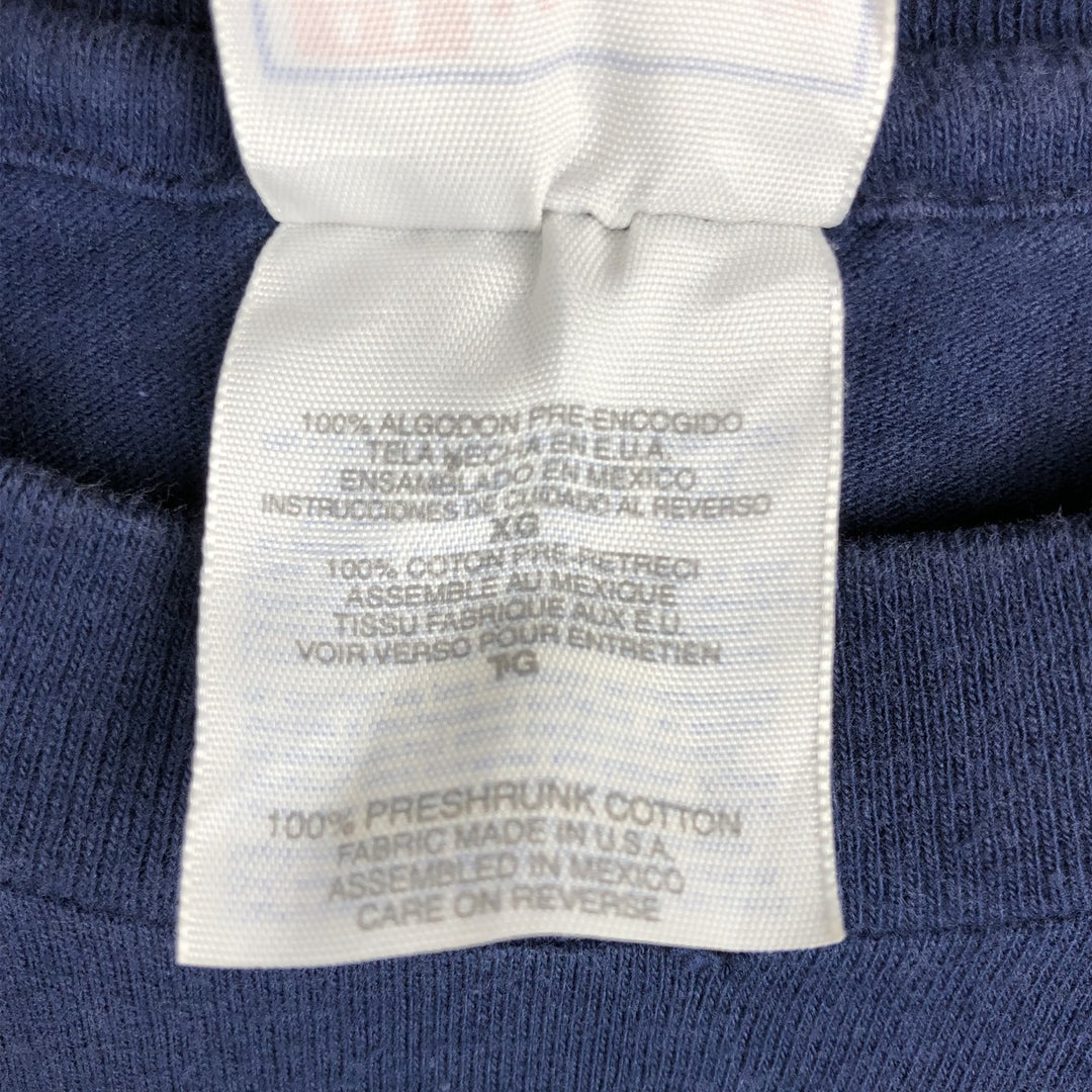 90'S Hanes BEEFY-T Frilled Lizard Pattern Animal T-Shirt, Made in USA, Men's XL equivalent. cotton navy blue type Vintage Second Hand