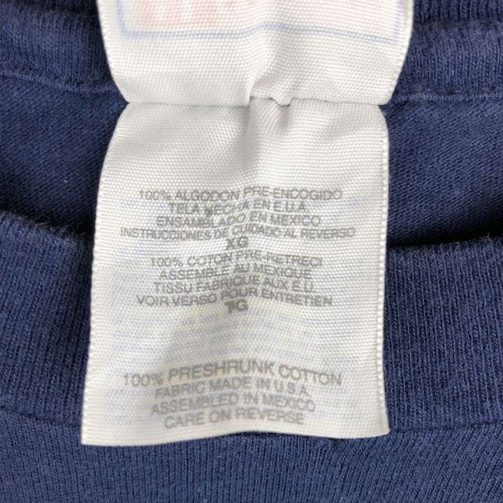 90'S Hanes BEEFY-T Frilled Lizard Pattern Animal T-Shirt, Made in USA, Men's XL equivalent. cotton navy blue type Vintage Second Hand