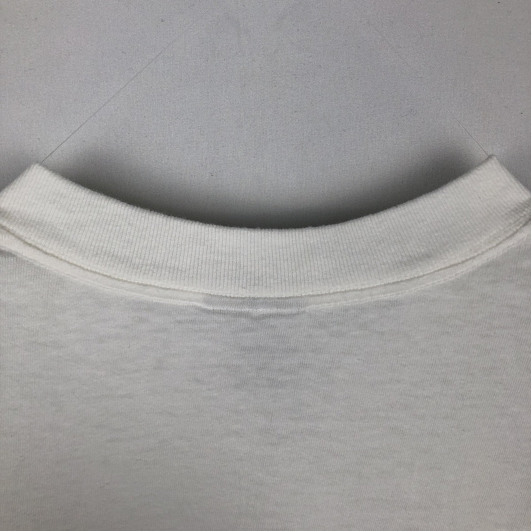 90'S ONEITA POWER-T Cat Pattern Animal T-Shirt, Made in USA, Men's XL equivalent, Vintage cotton white type Vintage Second Hand
