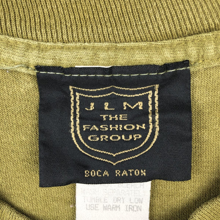90'S JLM Animal T-shirt, Made in USA, Men's Size L (approx.), Vintage cotton Khaki type Vintage Second Hand