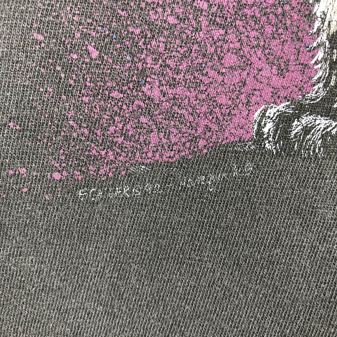 90'S Hanes BEEFY-T Wolf Pattern Animal T-Shirt, Made in USA, Men's XL equivalent. cotton black type Vintage Second Hand