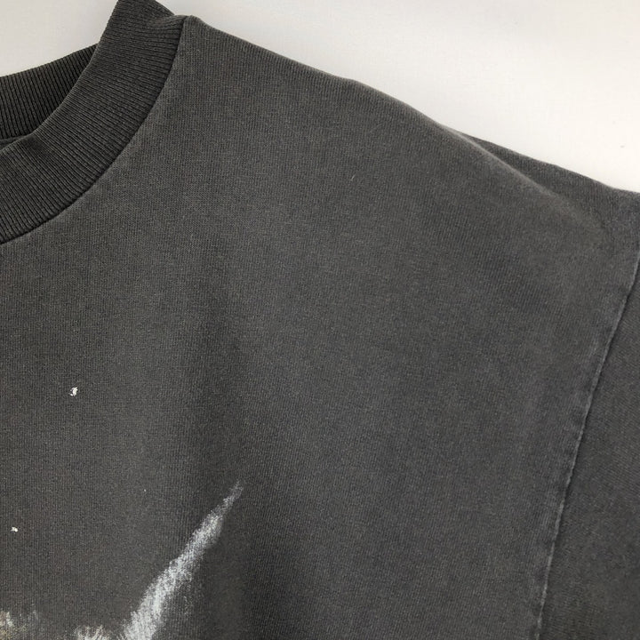 90'S ONEITA POWER-T Wolf Pattern Animal T-Shirt Men's Size L (Equivalent) Vintage cotton black type Vintage Second Hand