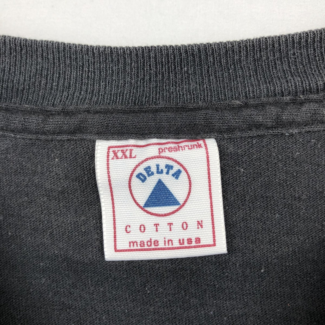 90'S Delta (DELTA) Eagle Pattern Animal T-Shirt, Made in USA, Men's XXL equivalent, Vintage cotton black type Vintage Second Hand