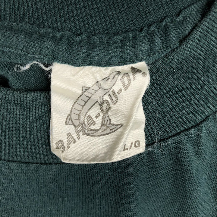 90'S BARA-QU-DA Camo Pattern Animal T-Shirt, Made in Canada, Men's Size L (approx.), Vintage cotton green type Vintage Second Hand