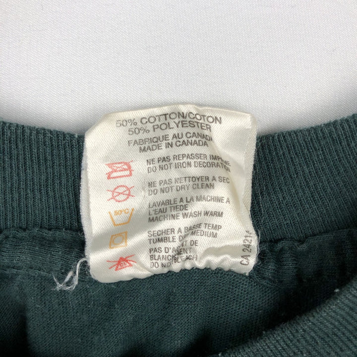 90'S BARA-QU-DA Camo Pattern Animal T-Shirt, Made in Canada, Men's Size L (approx.), Vintage cotton green type Vintage Second Hand