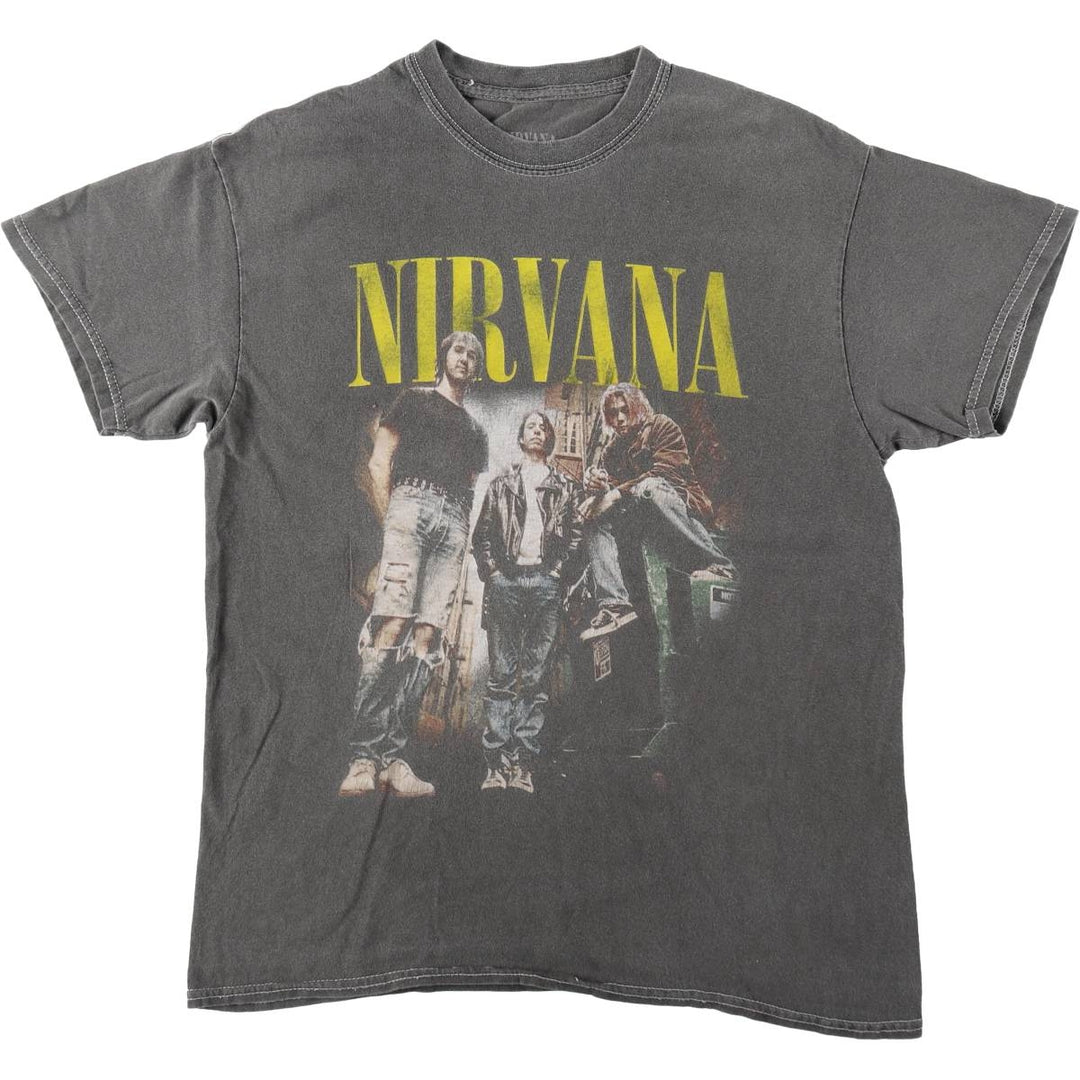 NIRVANA Nirvana Band T-shirt, Band T, Men's S size cotton Charcoal Vintage Second Hand