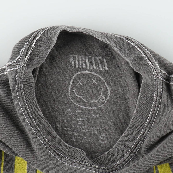 NIRVANA Nirvana Band T-shirt, Band T, Men's S size cotton Charcoal Vintage Second Hand