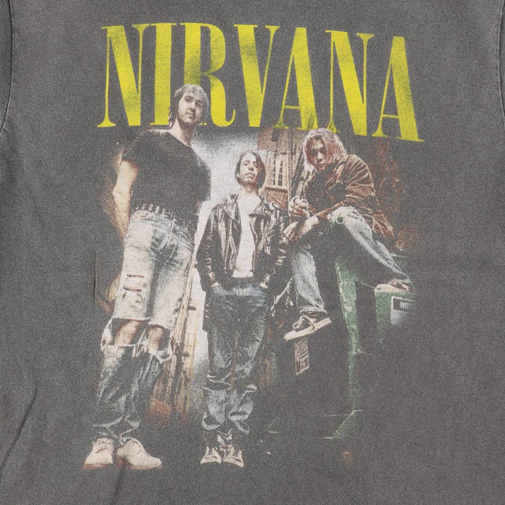 NIRVANA Nirvana Band T-shirt, Band T, Men's S size cotton Charcoal Vintage Second Hand