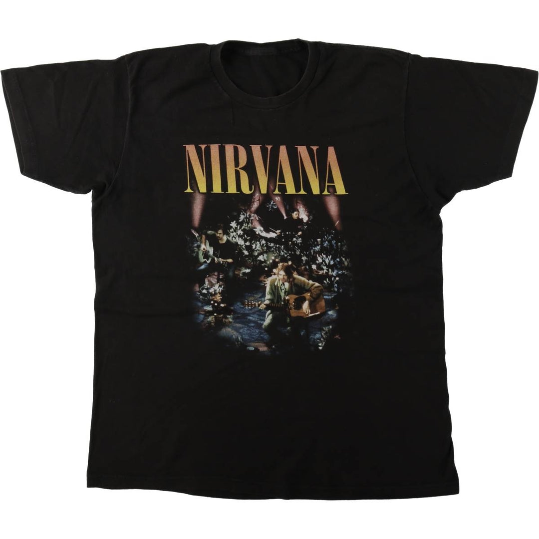 NIRVANA Nirvana Band T-shirt, Band T, Men's M size unclear black type Vintage Second Hand