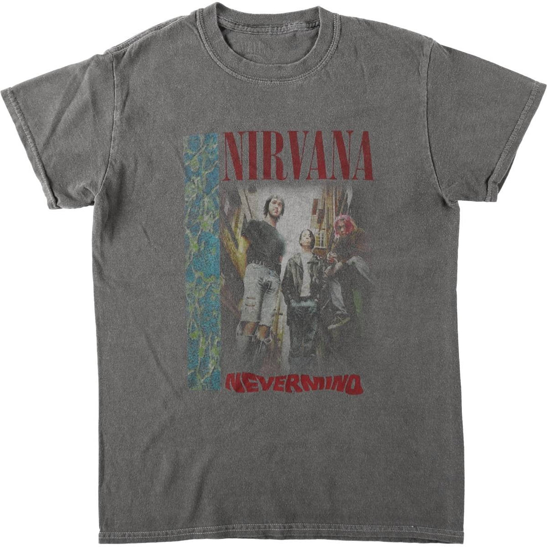 NIRVANA Nirvana Band T-shirt, Band T, Men's S size unclear Charcoal Vintage Second Hand