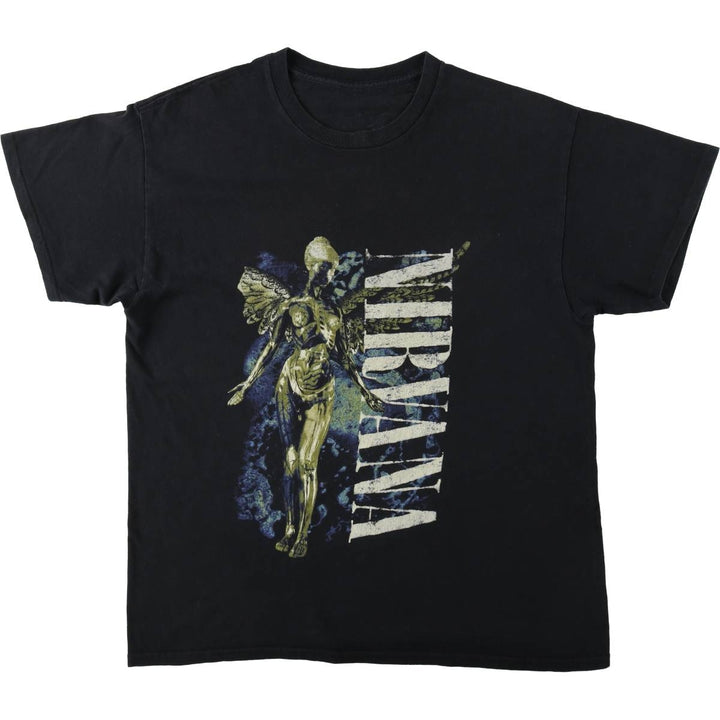 NIRVANA Nirvana Band T-shirt, Band T, Men's L size unclear black type Vintage Second Hand