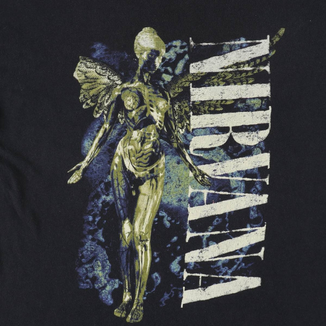 NIRVANA Nirvana Band T-shirt, Band T, Men's L size unclear black type Vintage Second Hand