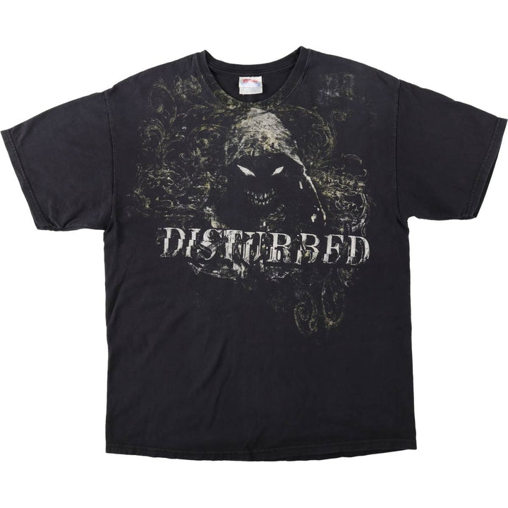 Hanes DISRURBED Band T-shirt, Men's Size L (approx.) cotton black type Vintage Second Hand