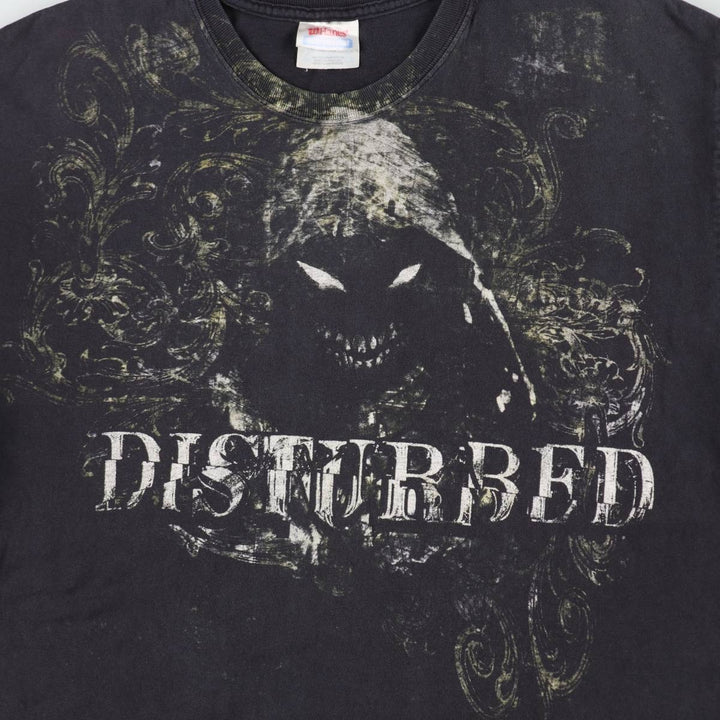 Hanes DISRURBED Band T-shirt, Men's Size L (approx.) cotton black type Vintage Second Hand