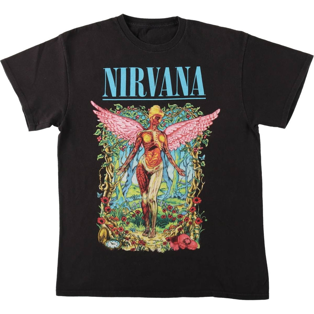 NIRVANA Nirvana Band T-shirt, Band T, Men's S size unclear black type Vintage Second Hand