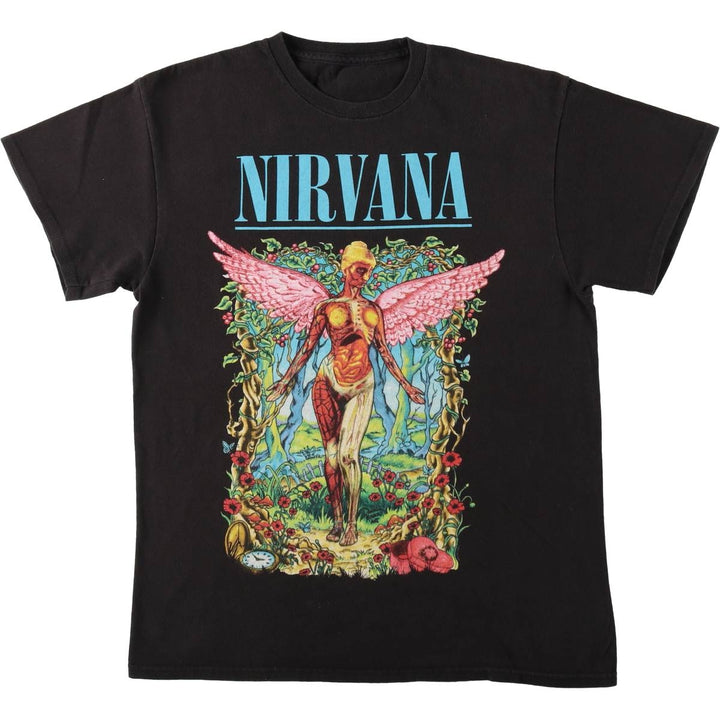 NIRVANA Nirvana Band T-shirt, Band T, Men's S size unclear black type Vintage Second Hand