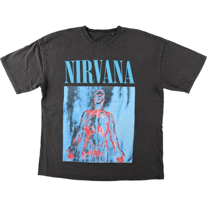 NIRVANA Nirvana Band T-shirt, Band T, Men's XL size unclear Charcoal Vintage Second Hand