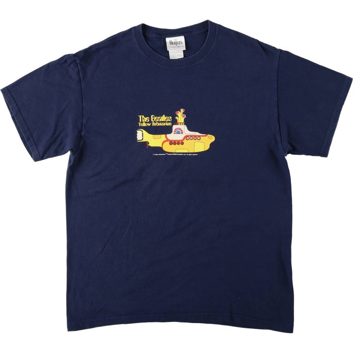 2000'S Fruit of the Loom The Beatles Band T-shirt (Men's size L equivalent) cotton navy blue type Vintage Second Hand