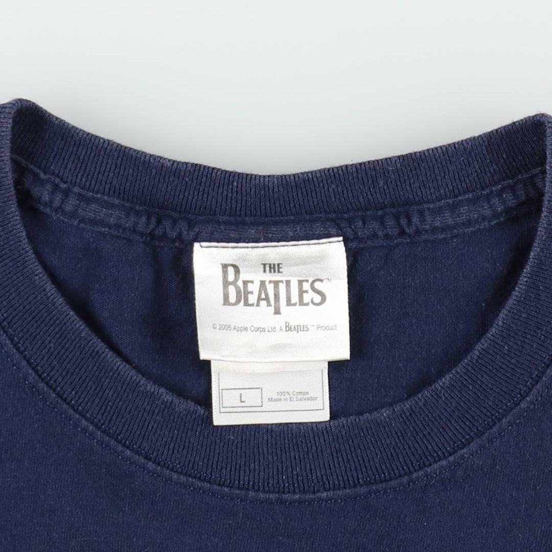 2000'S Fruit of the Loom The Beatles Band T-shirt (Men's size L equivalent) cotton navy blue type Vintage Second Hand