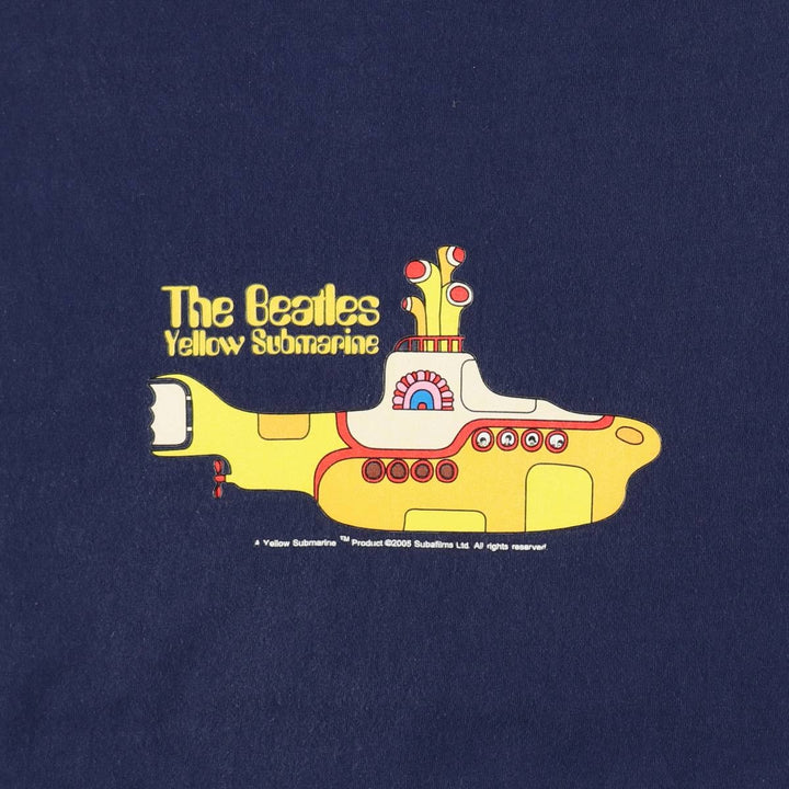 2000'S Fruit of the Loom The Beatles Band T-shirt (Men's size L equivalent) cotton navy blue type Vintage Second Hand