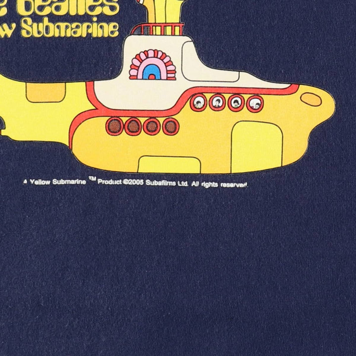 2000'S Fruit of the Loom The Beatles Band T-shirt (Men's size L equivalent) cotton navy blue type Vintage Second Hand