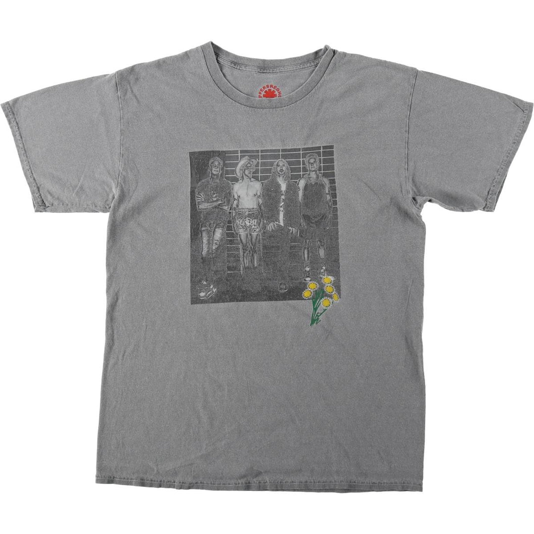 RED HOT CHILI PEPPERS Red Hot Chili Peppers Band T-shirt Band T Men's M size cotton gray type Vintage Second Hand