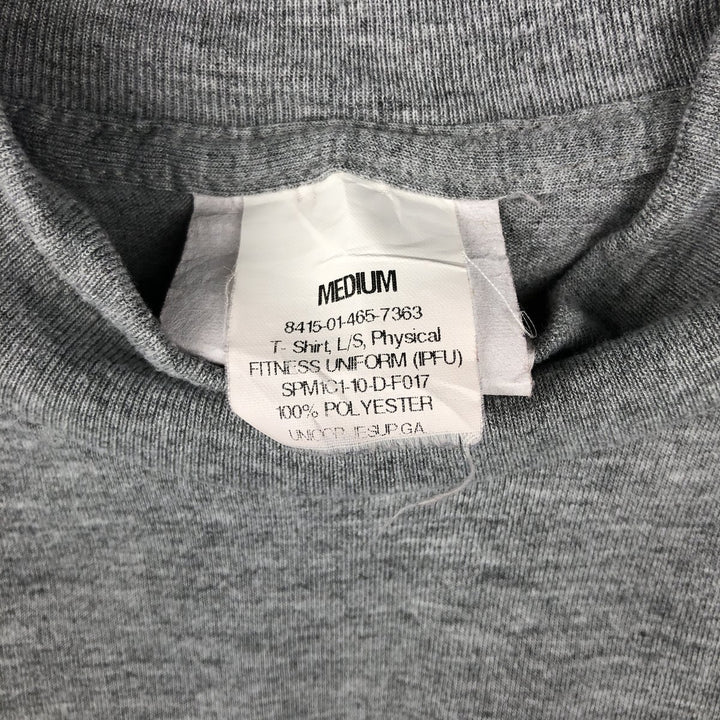 Genuine US Military IPFU Training Mock Neck Long-Sleeve T-Shirt, Made in USA, Men's Size M (approx.) polyester gray type Vintage Second Hand