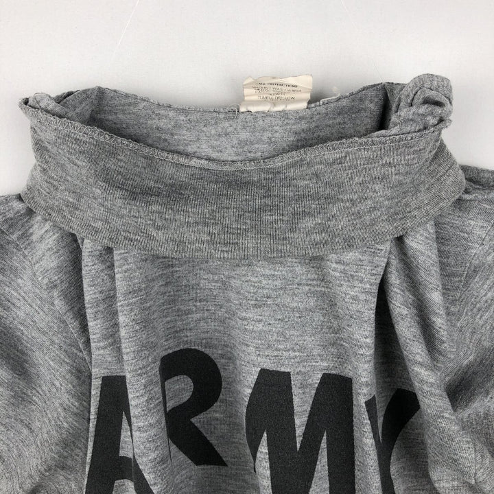 2000'S US Military Issue IPFU Training Mock Neck Long-Sleeve T-Shirt, Made in USA, Size Small (Equivalent to Men's S) polyester gray type Vintage Second Hand