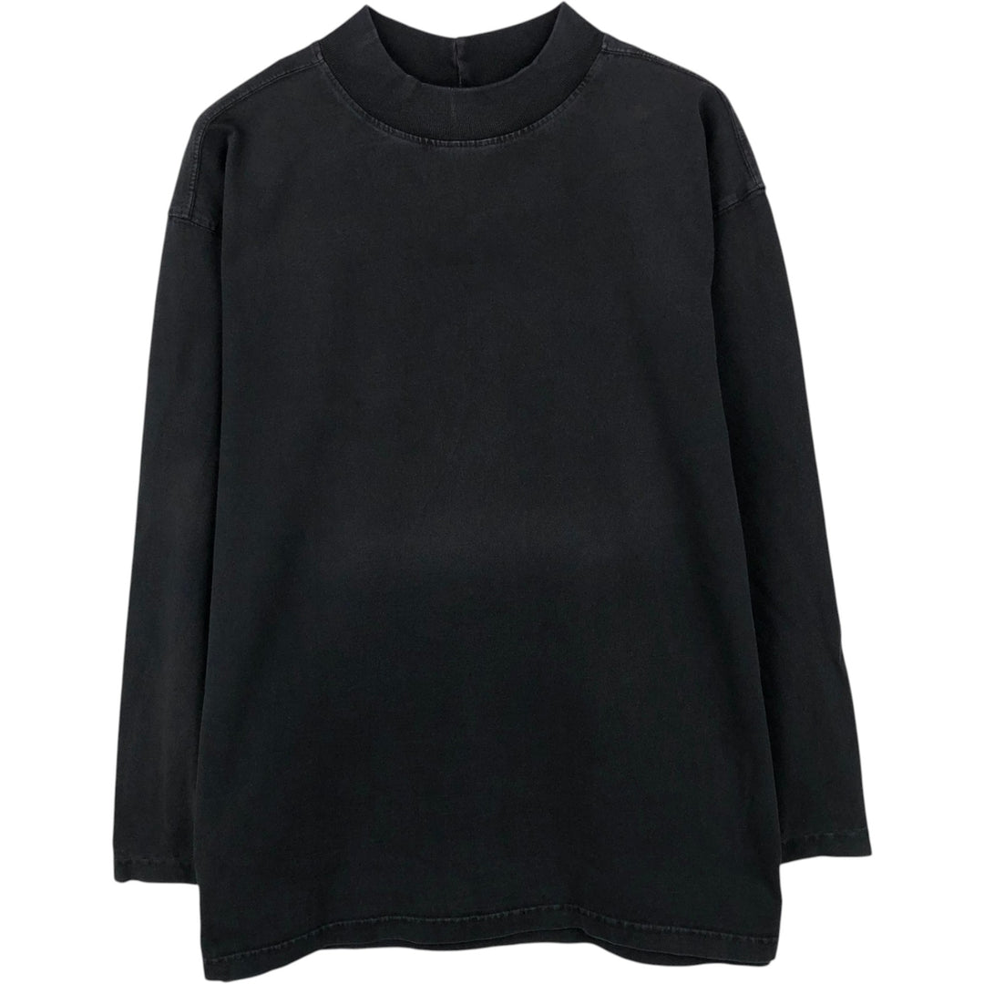 B'ZRQ Mock Neck Long-Sleeve T-Shirt, Made in USA, Men's XL Equivalent cotton black type Vintage Second Hand