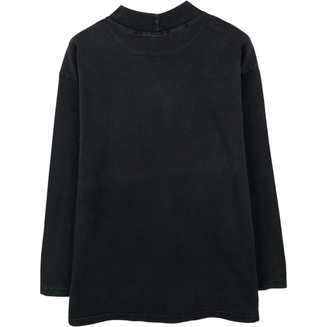 B'ZRQ Mock Neck Long-Sleeve T-Shirt, Made in USA, Men's XL Equivalent cotton black type Vintage Second Hand