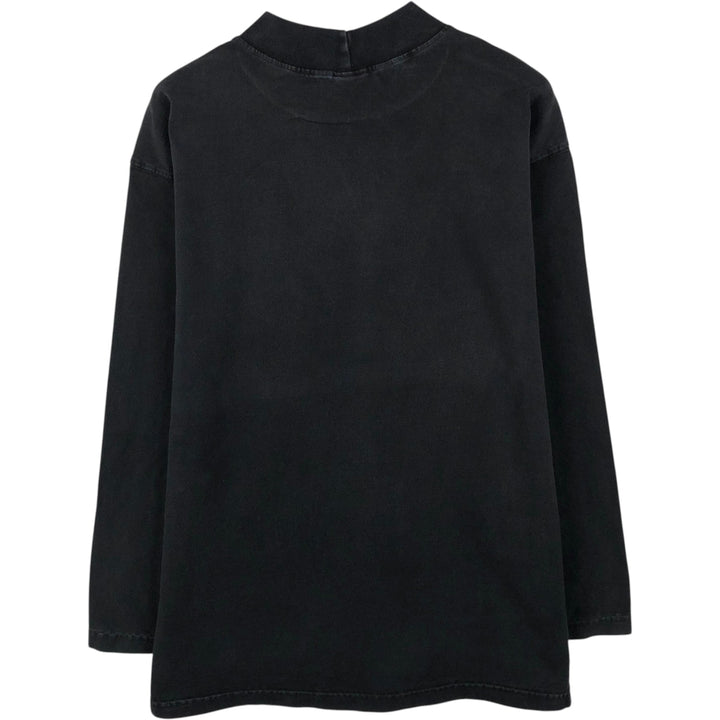 B'ZRQ Mock Neck Long-Sleeve T-Shirt, Made in USA, Men's XL Equivalent cotton black type Vintage Second Hand