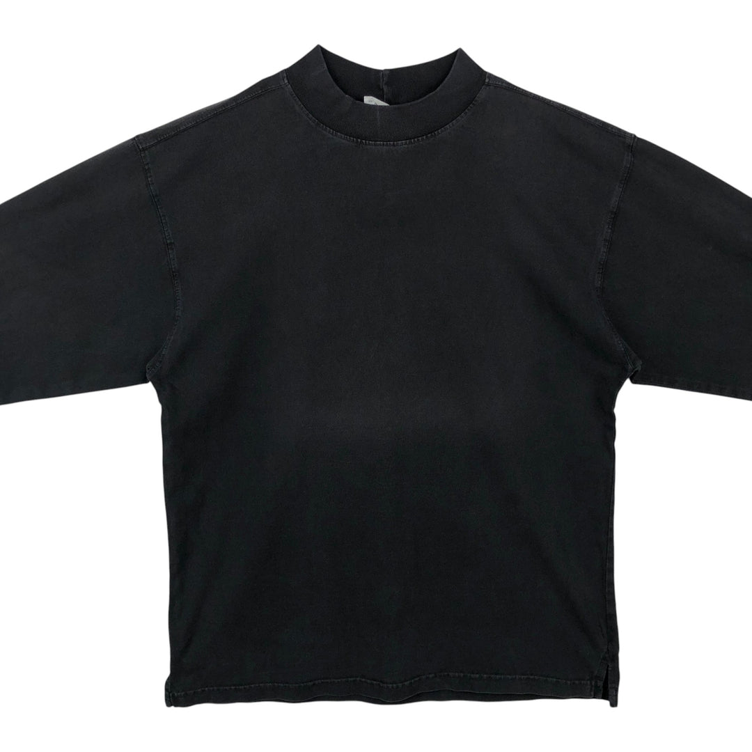 B'ZRQ Mock Neck Long-Sleeve T-Shirt, Made in USA, Men's XL Equivalent cotton black type Vintage Second Hand