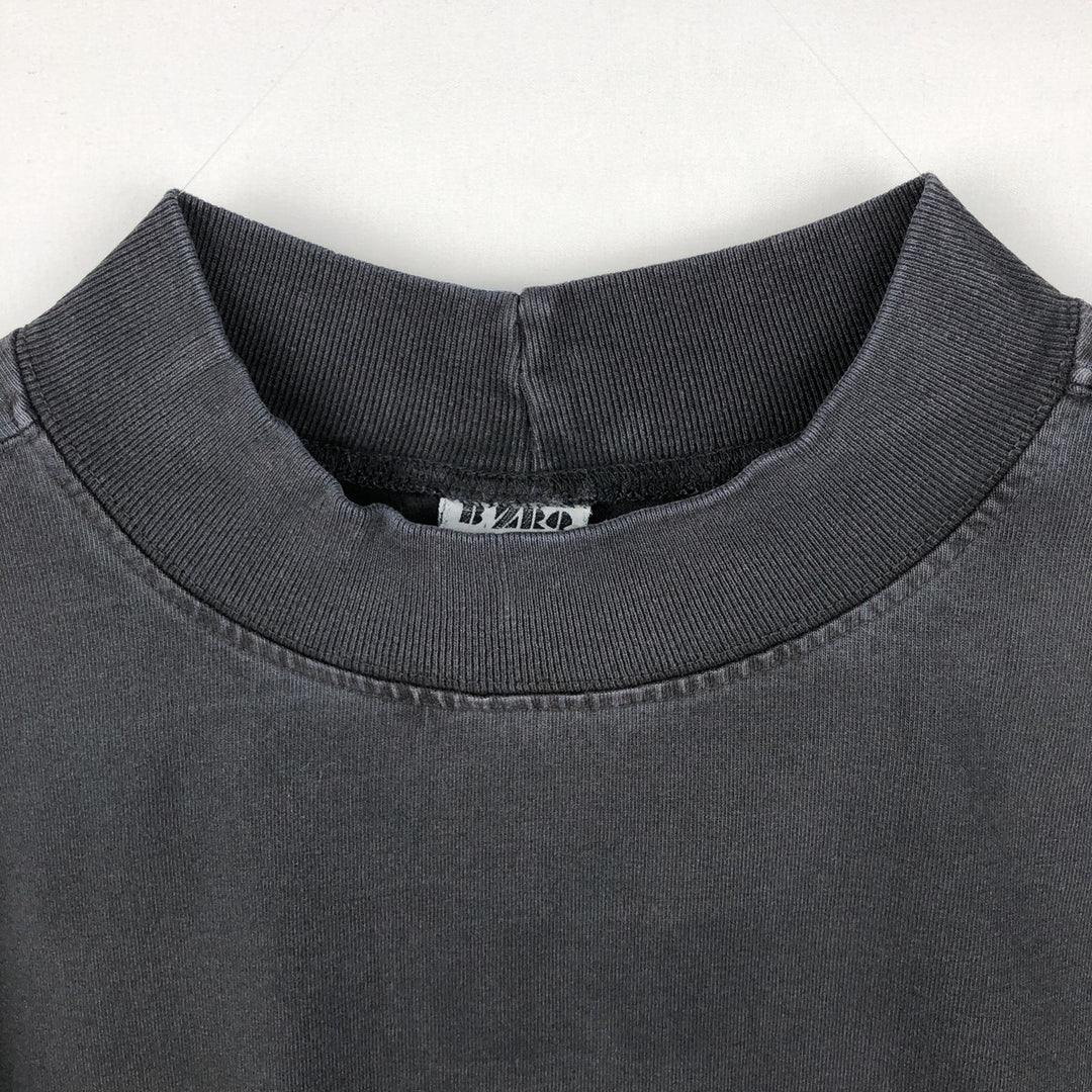 B'ZRQ Mock Neck Long-Sleeve T-Shirt, Made in USA, Men's XL Equivalent cotton black type Vintage Second Hand