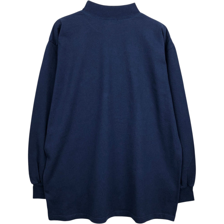 Volunteer Knit Apparel Military High-Neck Long-Sleeve T-Shirt, Made in USA, Men's XL Equivalent cotton navy blue type Vintage Second Hand