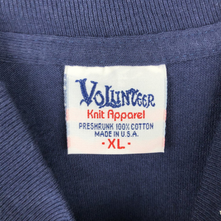 Volunteer Knit Apparel Military High-Neck Long-Sleeve T-Shirt, Made in USA, Men's XL Equivalent cotton navy blue type Vintage Second Hand