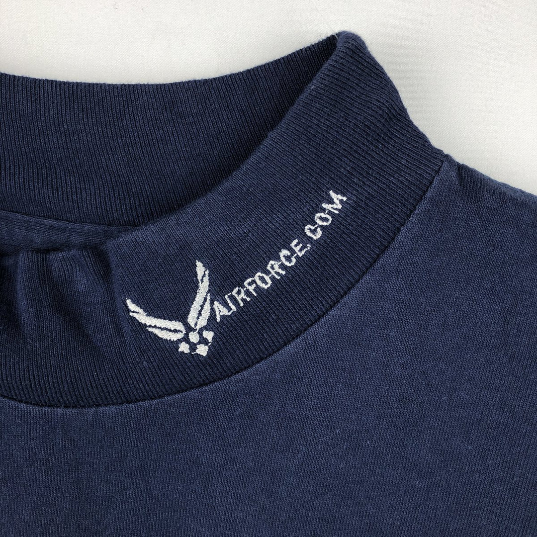 Volunteer Knit Apparel Military High-Neck Long-Sleeve T-Shirt, Made in USA, Men's XL Equivalent cotton navy blue type Vintage Second Hand