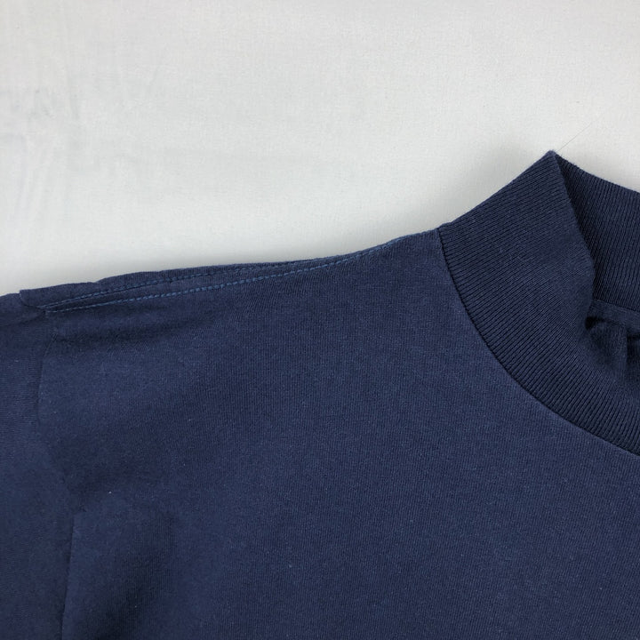 Volunteer Knit Apparel Military High-Neck Long-Sleeve T-Shirt, Made in USA, Men's XL Equivalent cotton navy blue type Vintage Second Hand