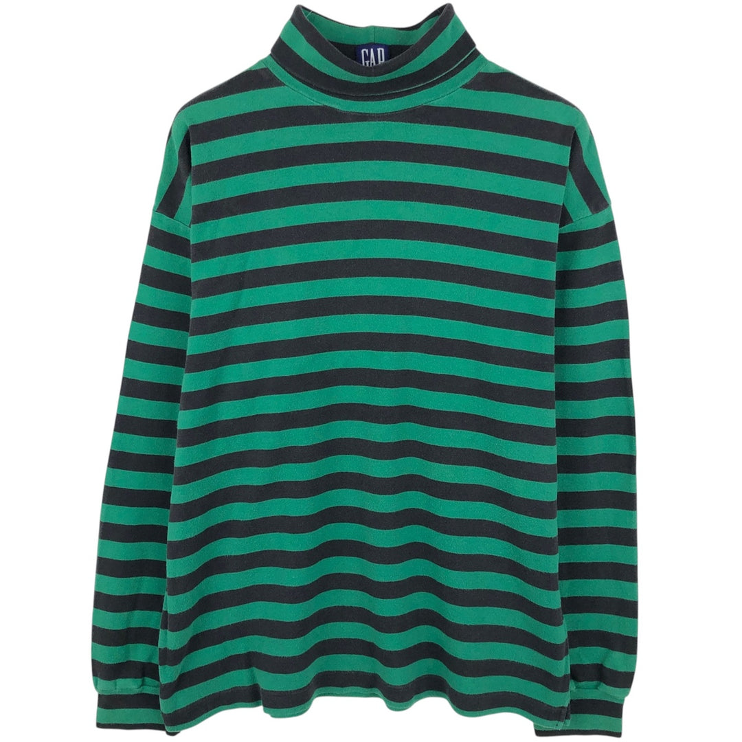 90'S GAP Old Gap Striped Pattern Turtleneck Long T-Shirt, Men's XL equivalent, Vintage cotton green type Vintage Second Hand