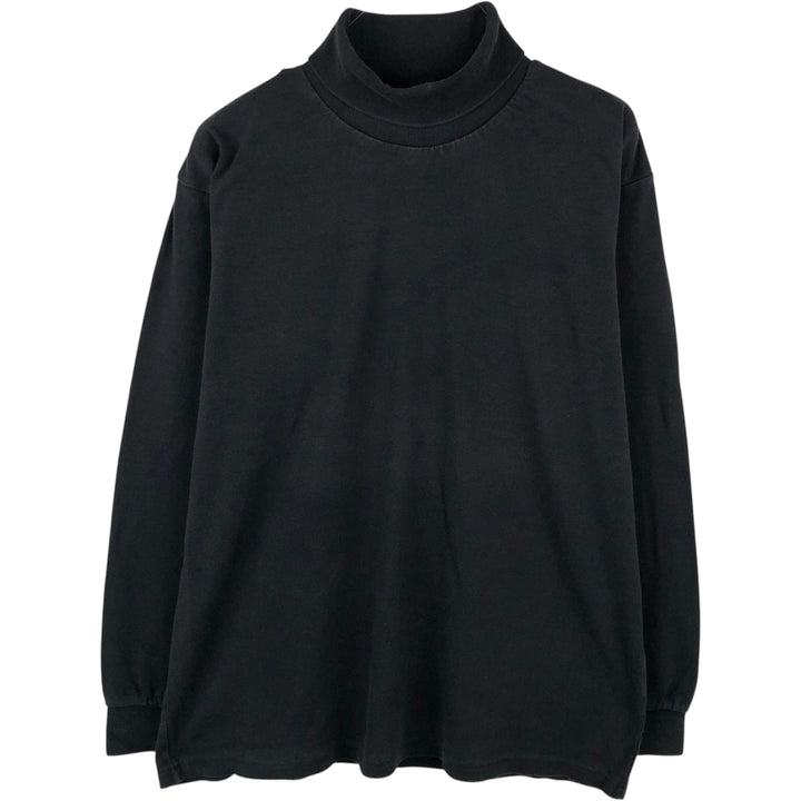 Woolrich turtleneck long-sleeve t-shirt, made in the USA, men's size L equivalent. cotton black type Vintage Second Hand