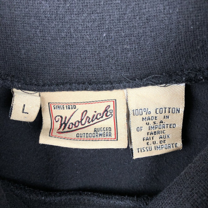 Woolrich turtleneck long-sleeve t-shirt, made in the USA, men's size L equivalent. cotton black type Vintage Second Hand