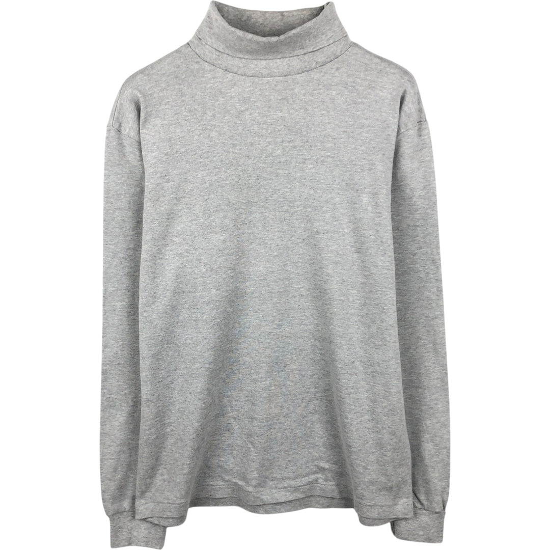 Eddie Bauer turtleneck long-sleeve t-shirt, made in USA, men's size L equivalent. cotton gray type Vintage Second Hand