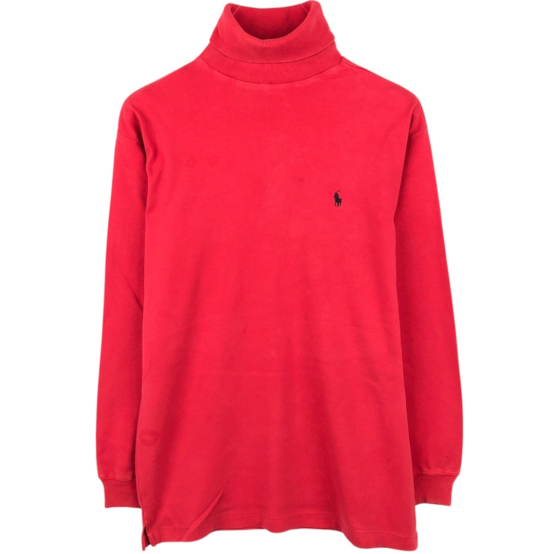 Ralph Lauren POLO by Ralph Lauren Turtleneck Long-Sleeve T-Shirt (Men's Size S) cotton red type Vintage Second Hand